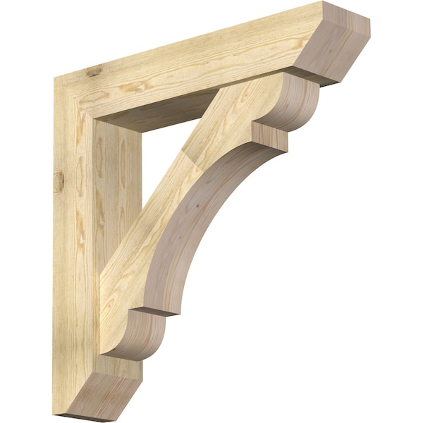Ekena Millwork Olympic Slat Rough Sawn Bracket w/ Offset Brace, Douglas Fir, 8"W x 38"D x 38"H BKT0806X38X38OLY06RDF - main